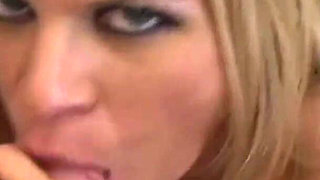Hot Blonde Sucks a Long Dick Until He Cums in Her Mouth