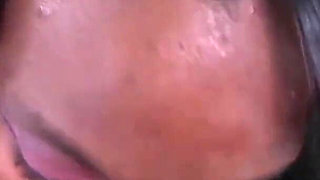 Sexy ebony teen Temple Welch POV blowjob
