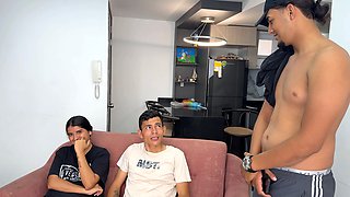 While my husband's cuckold makes lunch Latina slut gets fucked by stranger until he cums in her pussy