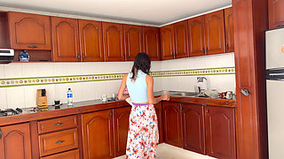 Maid Squirts and Gets Her Good Fuck From His Wife's Cuckold