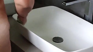 Junior Is Sitting at the Toilet and I Am Cleaning the Bathroom Naked in Front of Him