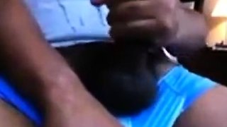 Hung Black Stud Strokes His Big Cock