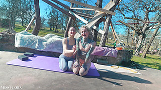 JOI Voyeur Stretching in Yogapants with Anuskatzz - English Version