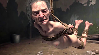 Elderly Granny Tied up - Terrified yet Craving Dick in Her Old Pussy