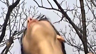 A Slender Looking German Chick Gets Her Hairy Muff Banged in the Woods