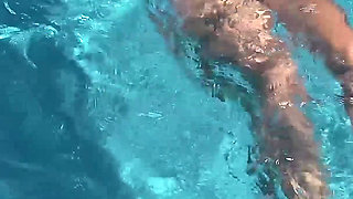 Insatiable MILF Rides Her Lover in the Pool