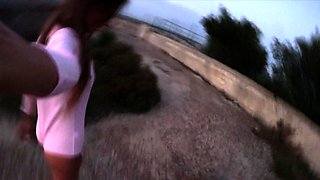 Amateur milf outdoors blowjob and fucking