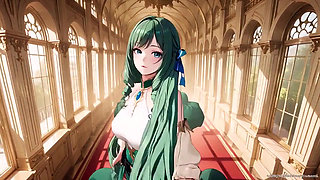 Green Queen on the Golden Throne! Lazy Seduction in a Silk Gown, What Secrets Hide Beneath?
