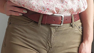 Naughty Colleague Showing off Wedgie Pussy