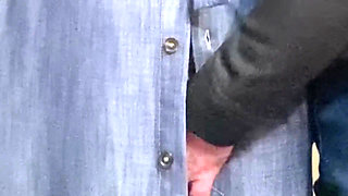 Hot Babe with No Panties in the Subway - Pussy Fingering