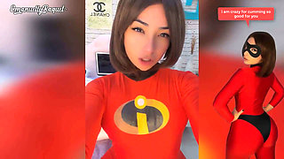 Elastigirl Cosplay Emanuelly Raquel Female Orgasm Wet Pussy