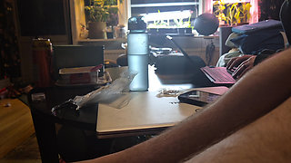 Took my cock out and got helped by working girl in glasses