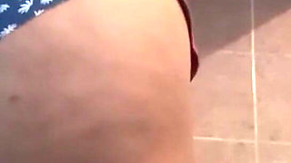 Chubby BBW Stepmom Shows Tits and Hairy Pussy in the Kitchen