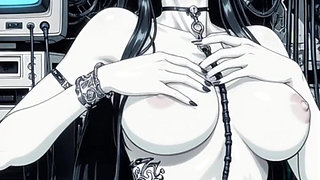 Computer demon girl sexy pose (Ai animation)