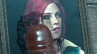 Ciri’s Nighttime Fun - Futanari Cum on Redhead Triss Portrait 3D Animation