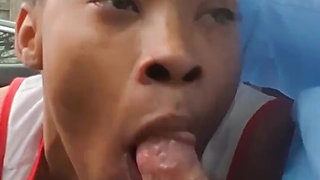 Petite Ebony Gagging on Bwc