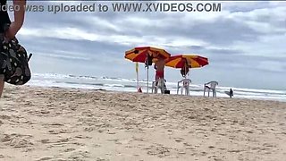 Amateur Beach Blowjob with Big Cock - Cumshot on Public Beach Closeup POV