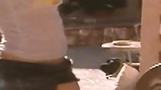 Lesbians in Heat Scene-1_trio of Lesbian Goddesses Sharing a Double Dildo in the Backyard