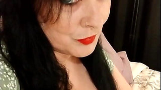 Cute Smoking MILF Red Lipstick