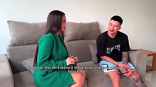 Playful latina doesn't mind fucking with her big cock stepbrother