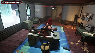 Detective Interrogates Busty Redhead Hard in His Office
