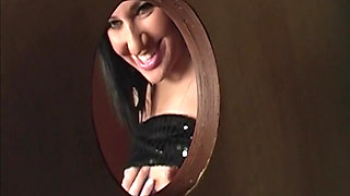 Mature Brunette MILF Sucks Gloryhole Cock Hard