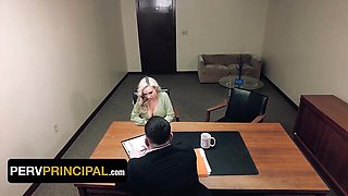 Perv principal convinces famous pop star Bad Bella to pull out her huge boobs