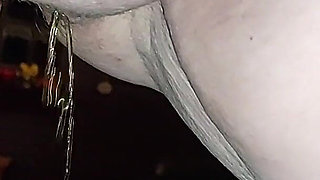 Kinky Mature Blonde Pisses Outdoors in Sexy Latex