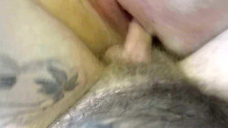Smeared cum on pussy after sex