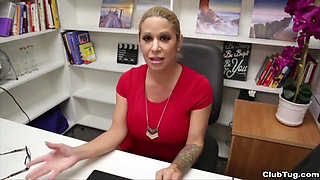 Horny Secretary Alyssa's Titty Jerk-off Specia