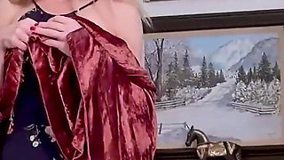 Fitness Crazed MILF Ciel From the Usa Slides Out of Her Evening Dress and Rubs Her Inviting Cunt