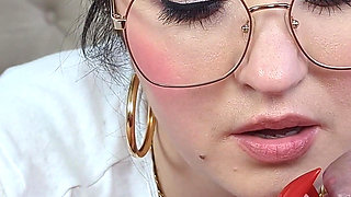 (698) POV Edging Red Nails and Eye Glasses Blowjob: How Long Can You Last? Dame Olga (4k)