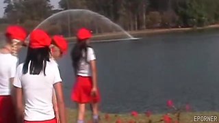 Masked beauty's raw backside passion captivates in a wild intimate display