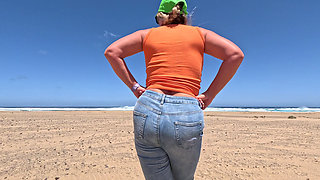 Beach Jeans Wetting - Another Sandy Soaking