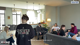 Backstage! Petite Sasha Paige and Her Cuckold Boyfriend on the Set of Anal Rough Porn with Ass-to-mouth Fucking!