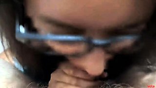 Teen Latina Babe Gives a Quick Blowjob Before School