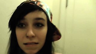 Petite Teen, 18, Secretly Masturbating in Public toilet