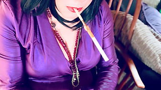 A Deliciously Glam Tina Snua Lights Up A Cigarette In A Holder With A Match - Smoking smoker Smokes