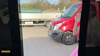 Bad Girl Redhead Stripper Picked up for a Ride on the Smash Bus