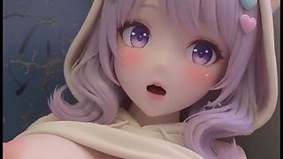 Shy kawaii hentai girl, alone on public bus