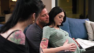 Brunettes Anna & Charlotte seduce Seth in a wild FFM threesome