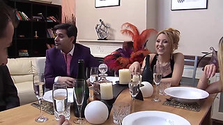 Chloe Delaure opens her asshole for five big cocks