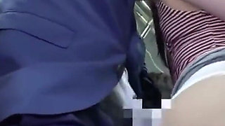 Crowded Bus Chaos. Her Lifted Miniskirt and Tight Curves Drive Every Passenger Wild - P3