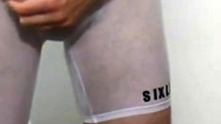 Twink's Webcam See-Through Mesh Cum Show