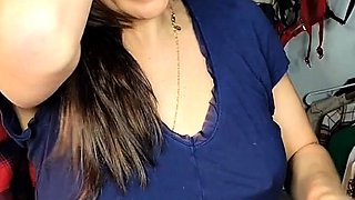Cute curly brunette solo webcam masturbation
