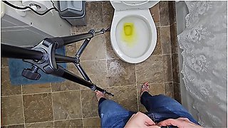Nerdy Faery Standing Jeans Piss One Handed Pov Blooper