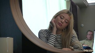 Raunchy teen and old man exciting sex movie