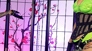 Double Domme Pegging - Mars Solo & Huntress Lynx Return Home From a Neon Party Ready to Spit Roast Cowboy Strap-on with Bulldog