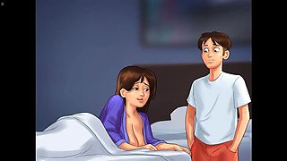 Horny Stepmom Panties Rubbing Pussy on My Big Cock - Indian MILF Creampie