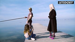 Nasty Bootylicious Latina Surprises Fisherman & Gf with Beach Hookup - LATINA COUGAR